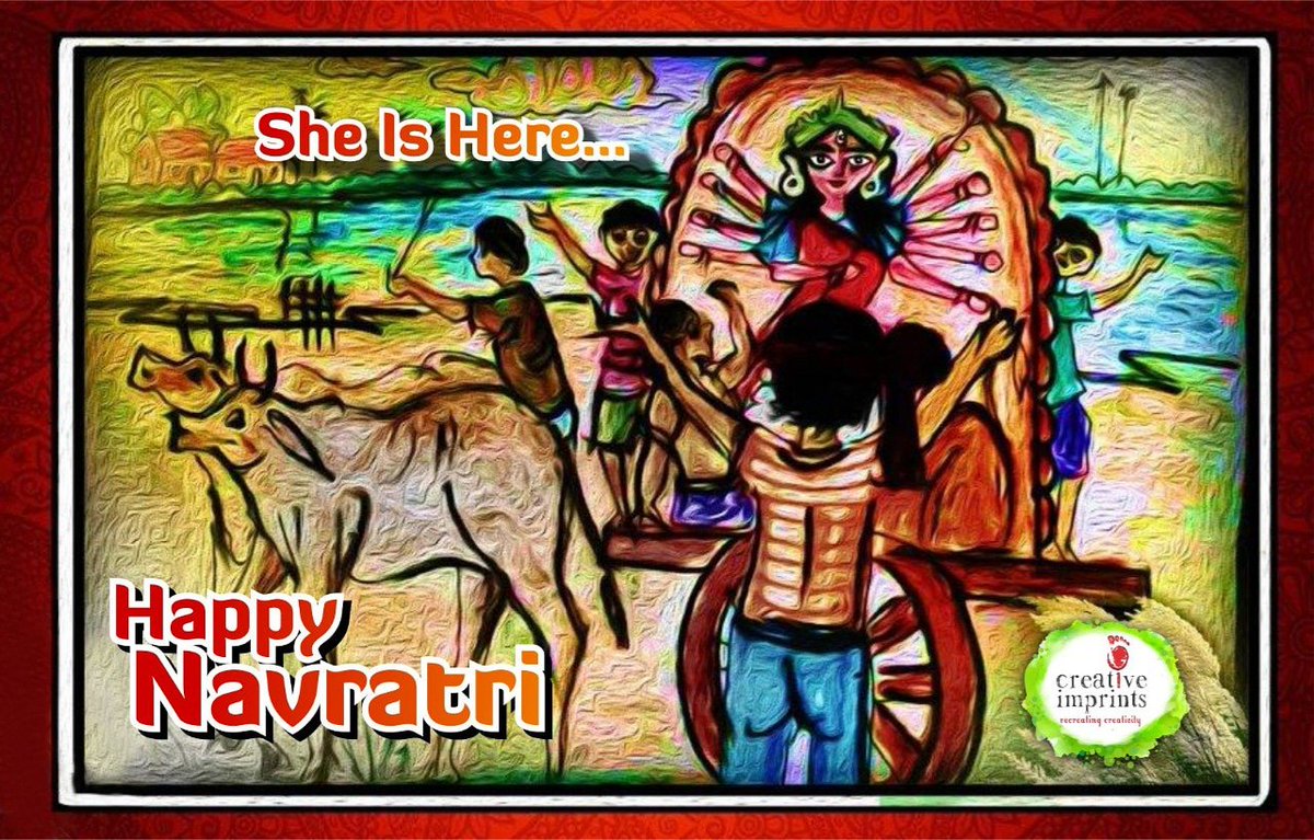 CreativeLlp's tweet photo. She's here....let's embrace her heavenly presence and celebrate her home coming.....Happy Navratri to all from Team #CreativeImprints https://t.co/KXDlofIzpa