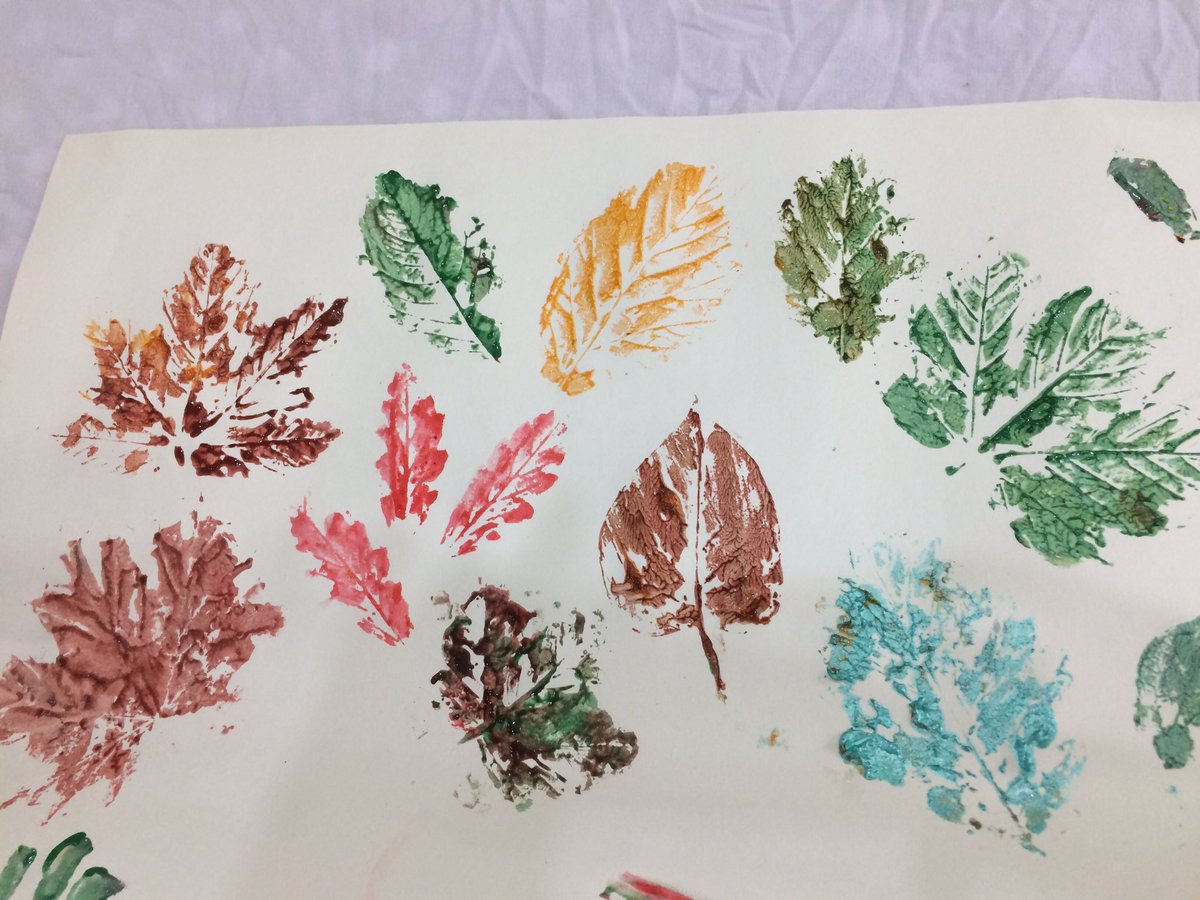Autumn art 🍂🍁🍃 we loved getting messy creating with some of the leaves. Lots of shapes, colours &amp; sizes! ❤️ <a href="/GrangeNurs/">Grange First Nursery</a>