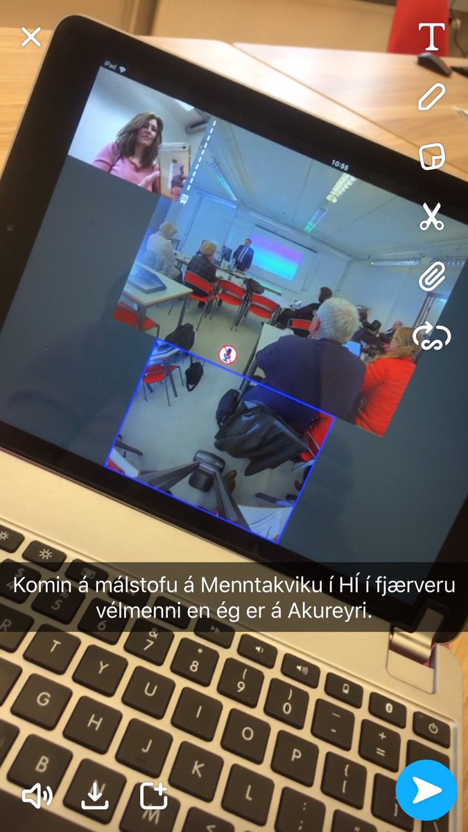 margretthora's tweet photo. I love to be able to attend a conference without traveling. Thanks to @suitabletech I can be in two places at the same time. #menntakvika2018 #Menntaspjall @HelenaSigurdar @aujab @kennslumidstod @Haskolinn_Ak #edteck https://t.co/p0hxR8xQFj