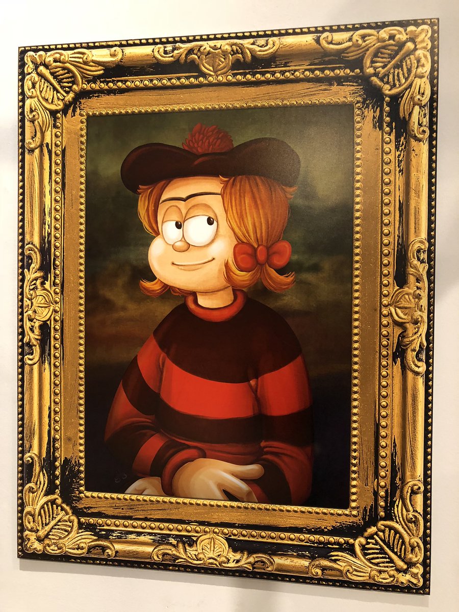 Imogen_Gibbon's tweet photo. Celebrating 65-year anniversary of #MinnieTheMinx in 2018 here as Minnie Lisa in Bash Street’s Back #McMenace @McManusDundee @BusArchScot #BACScot #DayOfTheGirl https://t.co/CkQ72FbGSC