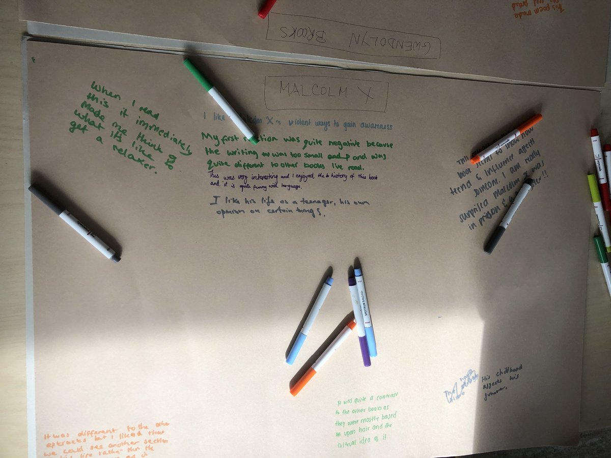 CCEatHGAEDART's tweet photo. #HGAED students commenting on the texts to open the discussion. #BHM2018 #challengingstereotypes #inclusivity #womenslives #speakupspeakout @moonlaneink @HarrisGirlsED @Brown72chris https://t.co/e7rAoWeKM4