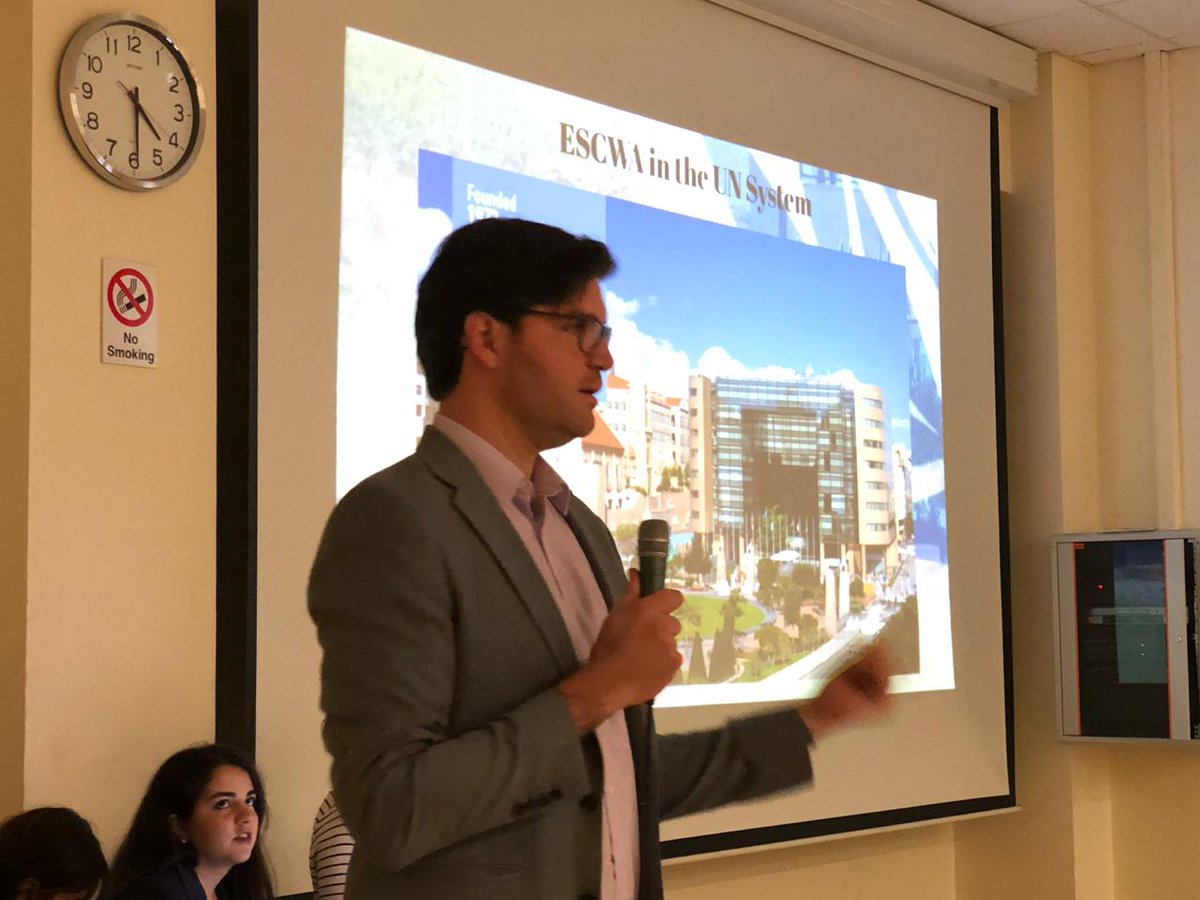 CCE_AUB's tweet photo. Kicking off the 3rd Model @UNESCWA with 100 students from @AUB_Lebanon and @USJLiban. Students will engage in a series of training workshops delivered by field experts in preparation for the ministerial simulation session on “Conflict and Development”
#ModelESCWA2018 https://t.co/jVvOm4G2TS
