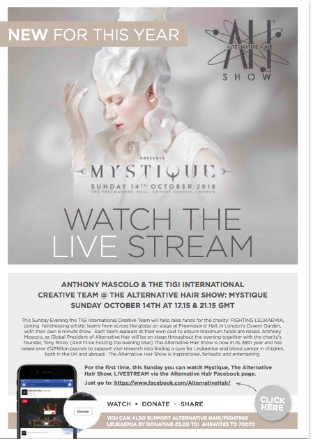 Watch the <a href="/AltHairOrg/">Alternative Hair</a> SHOW LIVE this Sunday 5.15 &amp; 21.15 GMT