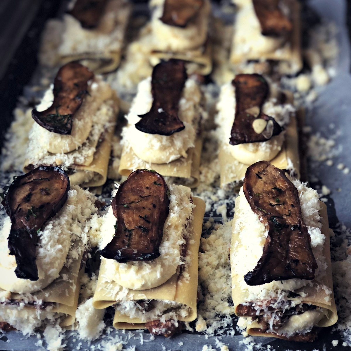 Porcini, venison and wild boar lasagna topped with home made smoked ricotta
#porcini #venison #wildboar #lasagna #ricotta #delicious #italian #food