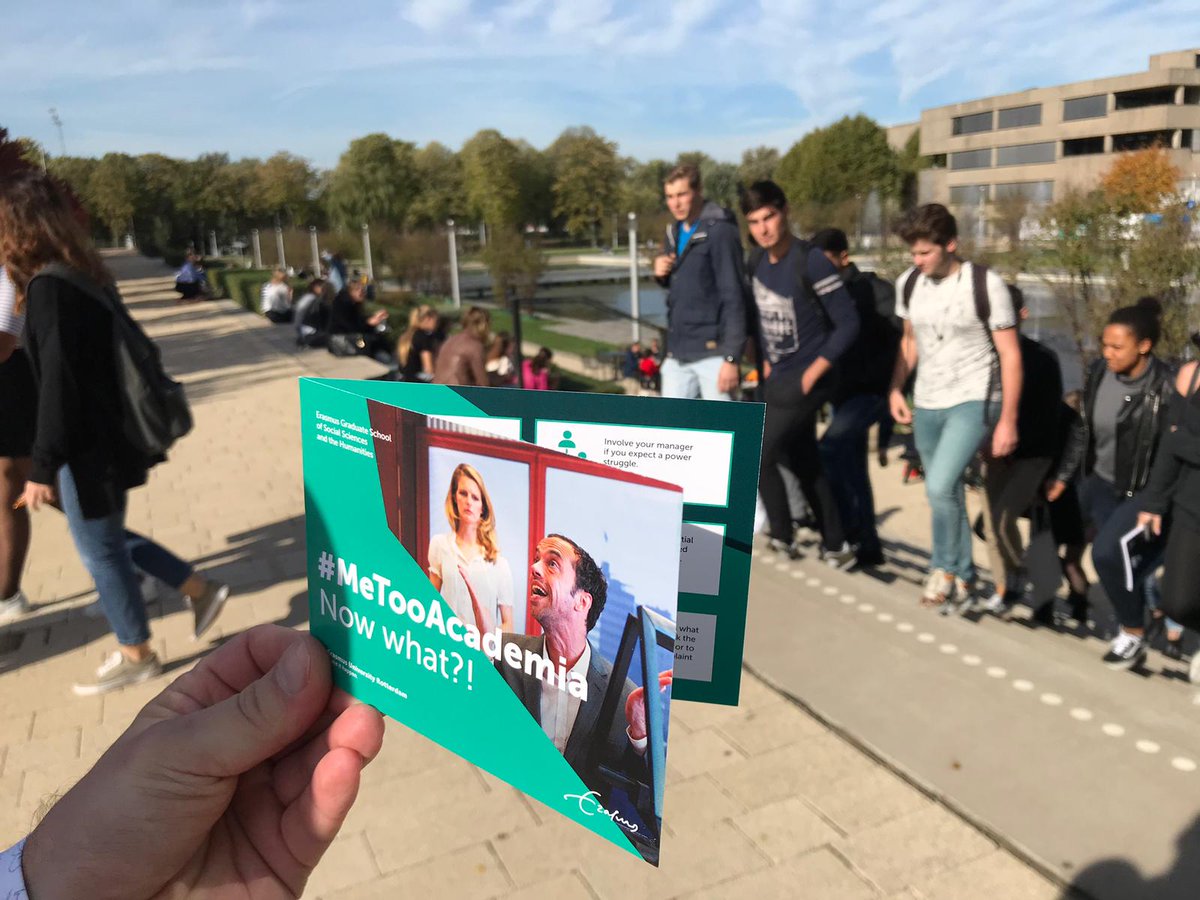Erasmus Graduate School (EGSH) (@eurgradschool) on Twitter photo #MeTooAcademia Now what?! You'll get the flyer this afternoon at the theater play and dialogue #MeTooAcademia: The Learning Curve. Reception with bonbons and snacks at 16.30 <a href="/ErasmusPav/">Erasmus Paviljoen</a> <a href="/erasmusuni/">Erasmus University</a> Play starts at 16.55. #MeToo
More information: egsh.eur.nl/events/events-… #MeTooAcademia Now what?! You'll get the flyer this afternoon at the theater play and dialogue #MeTooAcademia: The Learning Curve. Reception with bonbons and snacks at 16.30 <a href="/ErasmusPav/">Erasmus Paviljoen</a> <a href="/erasmusuni/">Erasmus University</a> Play starts at 16.55. #MeToo
More information: egsh.eur.nl/events/events-…
