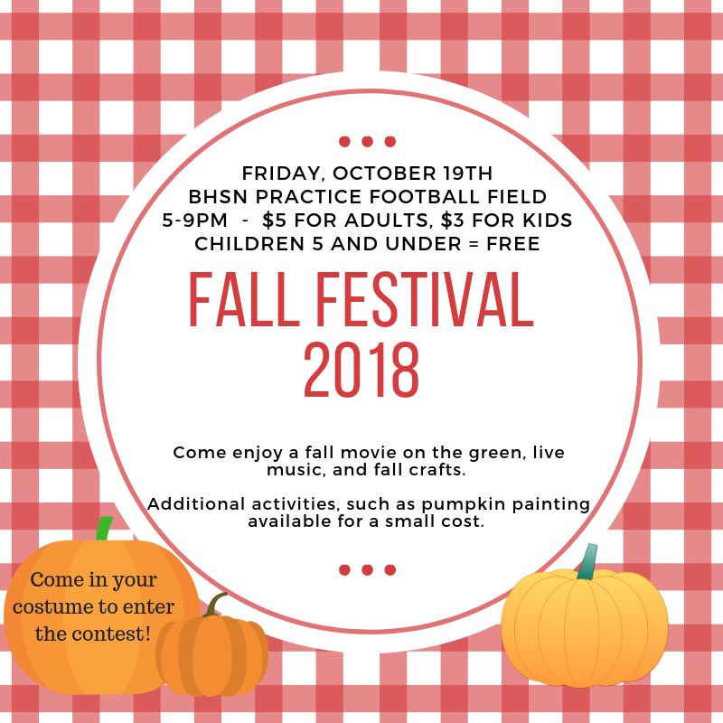 Come out to our first Fall Festival!! 🍂 🍁 Be sure to also grab a blanket or chair for movie watching. Proceeds will benefit North’s freshman class as well as Riley Hospital for Children!