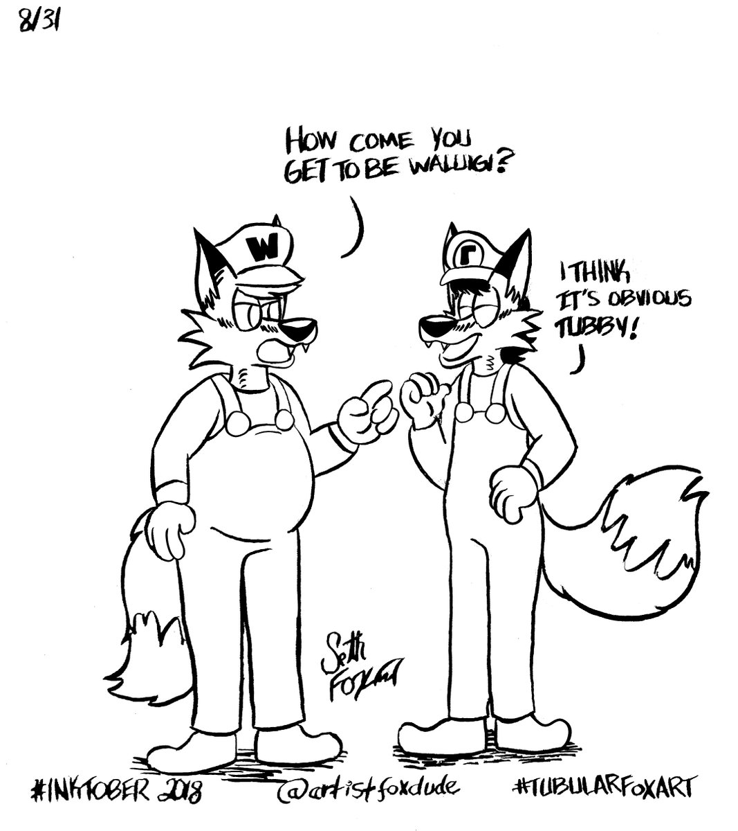 ArtistFoxDude's tweet photo. Inktober day 8/31,
Seth and Jared are going as two popular game characters. Perfect roles for them ;)
#Inktober #InktoberDay8 #Inktober2018 #halloween #fall #furry #inktober #fox #sethfox #tubularfoxart @ArtistFoxDude https://t.co/z1cLzD1ePP