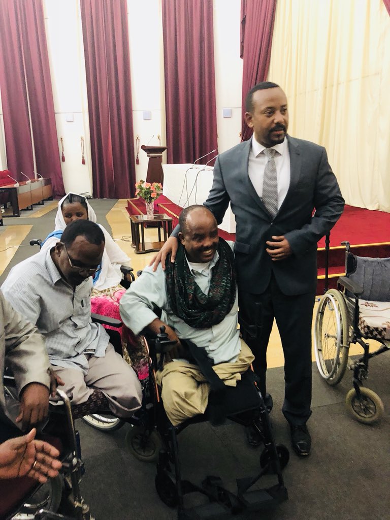 fitsumaregaa's tweet photo. HE PM Abiy Ahmed donated 36 motorized wheelchairs to people that needed the support. He promised that he will continue to mobilize additional support for similar initiatives. He also encouraged others to follow suit. #Ethiopia. https://t.co/OotXkgvDLO