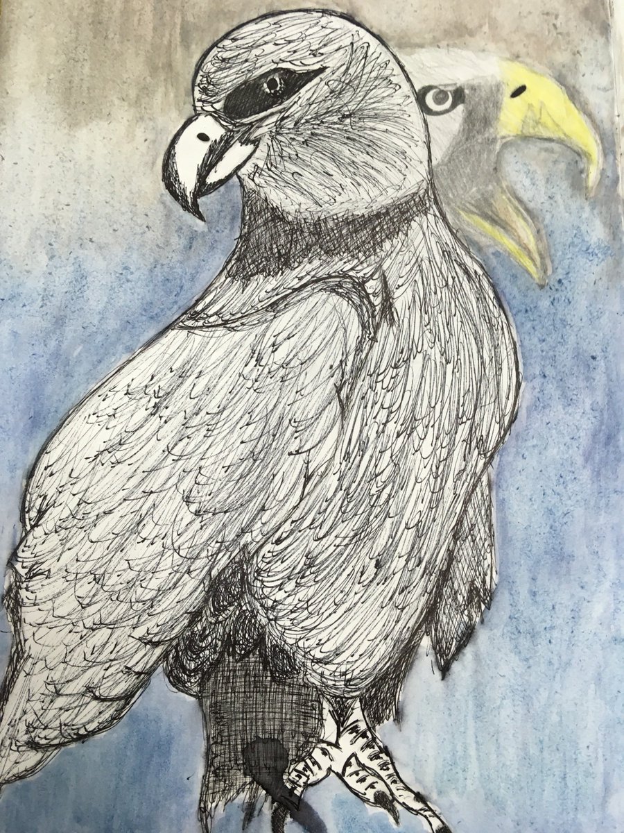 thekingsart1's tweet photo. Year 9 boys working hard on a Friday lunchtime to finish their artwork ~achievementforall #art #artanddesgn #birdswithissues @KingsSchoolOSM https://t.co/fRsoQxtz25