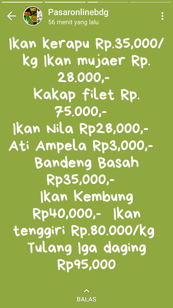 pasaronlinebdg's tweet photo. Pesen MLM ini kirim pagi WhatsApp 085524443852 sayuran ikan ayam lengkap... @PRFMnews @pln_bandung @infobandung https://t.co/4na0yPuo6b