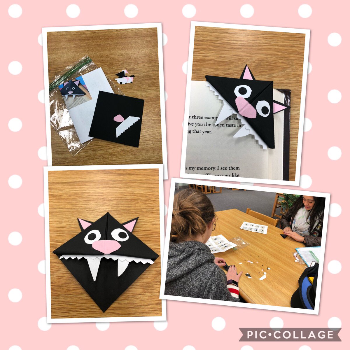 OFHSLibrary's tweet image. This morning we made origami Halloween black cat bookmarks in the library Design Studio!  #makerspace #TRW18 #ofarmpride #ofpride