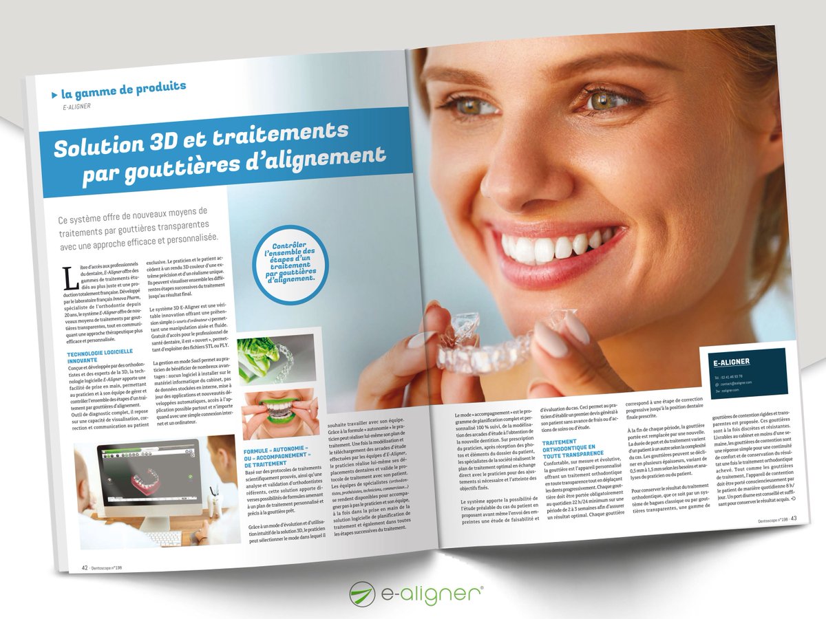 Parution dans le magazine DENTOSCOPE Octobre 2018 
#dentaire #dentiste #esthétique #madeinfrance #orthodontie