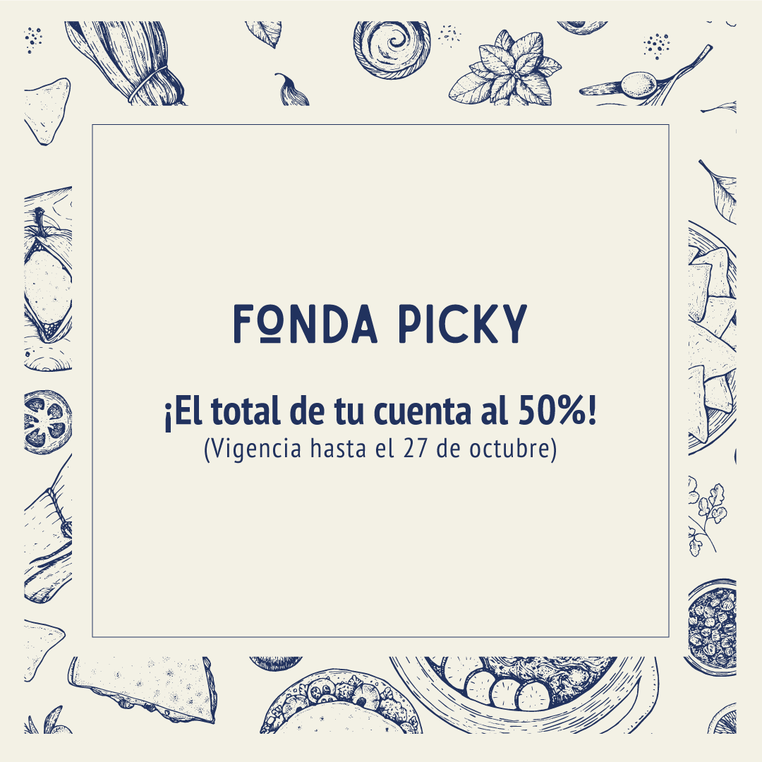 fondapicky's tweet photo. En nuestra semana de inauguración prueba TODOS nuestros platillos aprovechando el 50% de descuento en el total de tu cuenta. 😃

#FondaPicky #Polanco #CDMX https://t.co/K8DBxL5uh8