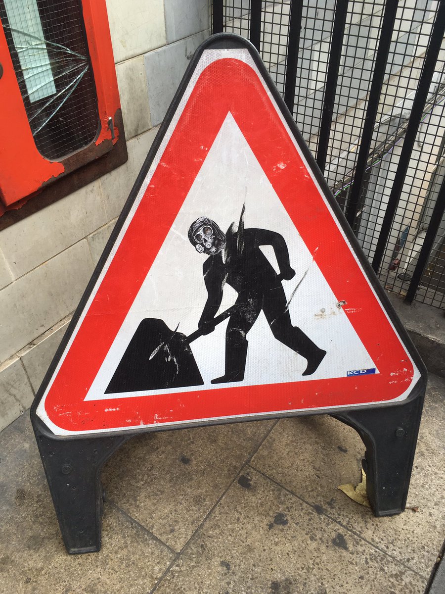 Wonderful use of #sticker #StreetArt #sign #sinister