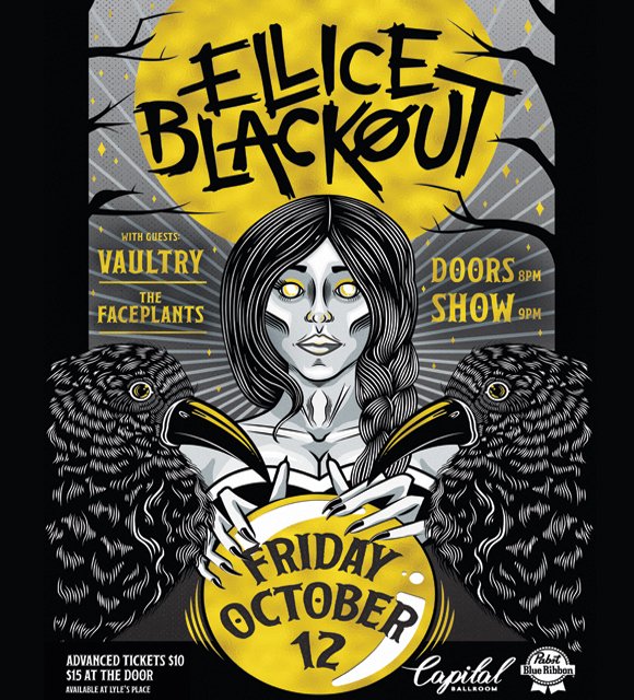 Congratulations to our contest winner: Carmen O.! 
Hit up <a href="/capitalballrm/">Capital Ballroom</a> tonight to rock out with <a href="/ElliceBlackout/">Ellice Blackout</a>, <a href="/vaultrymusic/">Vaultry</a> + @aztecsmusic. ✌️