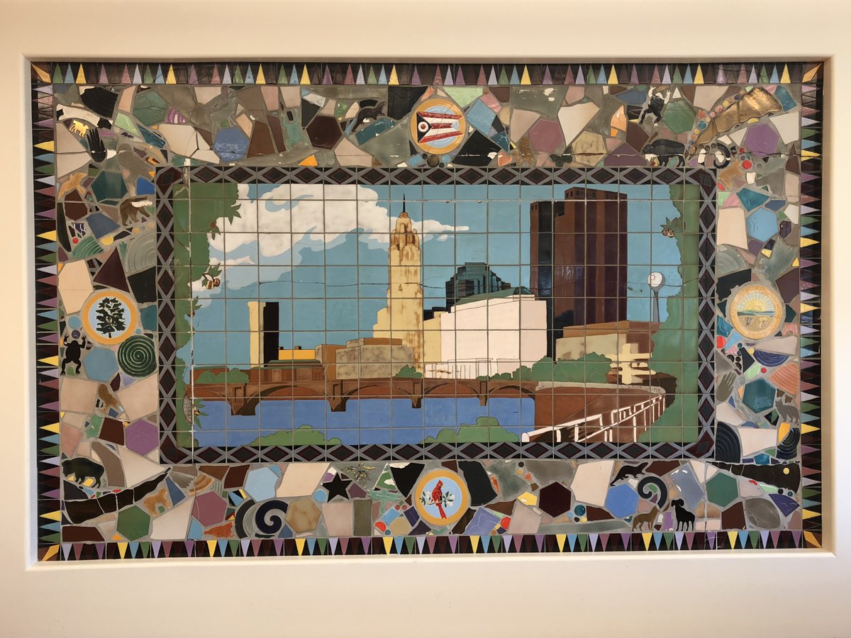 clinton_es's tweet photo. Did you know this mural used to be on a Branch Bank building near Graceland Mall.  It was moved to Clinton ES and moved inside during the renovation. https://t.co/m3QIewQdrO