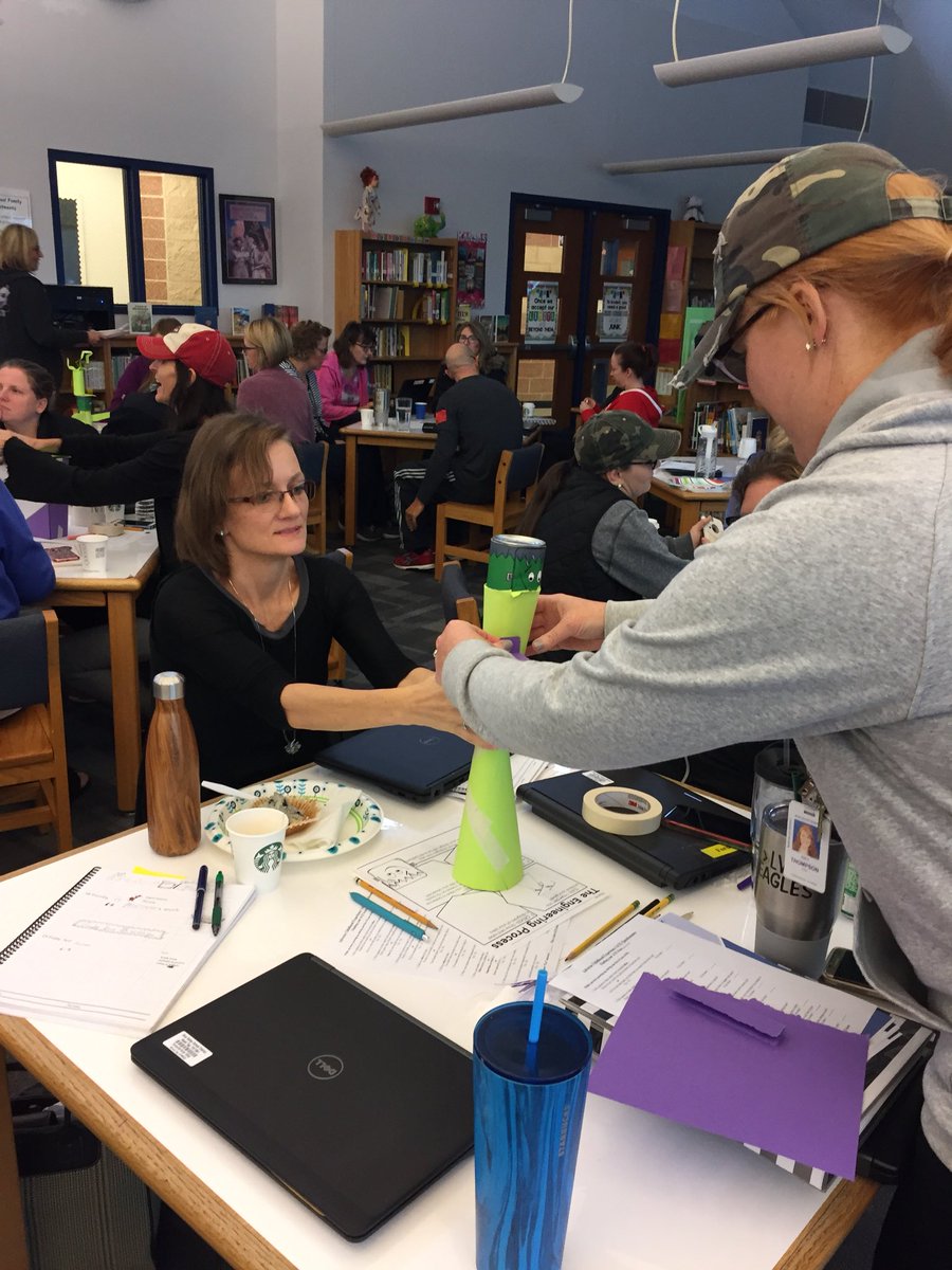 Loved that our teachers took the STEAM monthly challenge during our PD today! Some pretty creative Frankenstein’s!! #EaglesNest <a href="/bvsdeubanks/">LVE</a>