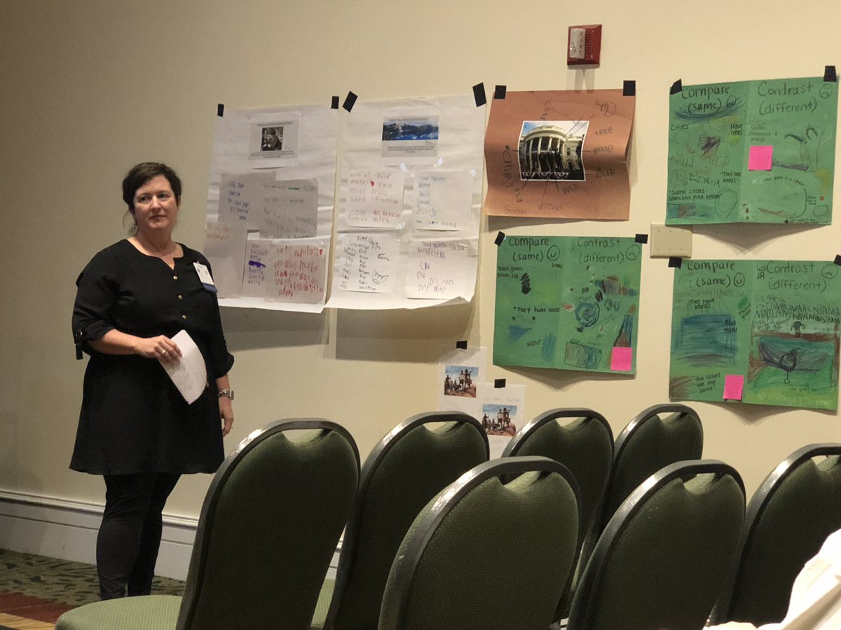 AnthonyDisario's tweet photo. Kelly Allen and Rebecca Harp demonstrate that primary sources are engaging even at the K-1 level proving that we are #BetterTogeterHenry #GCSS2018 @SocialSt_HCS https://t.co/JQO5okPFXO