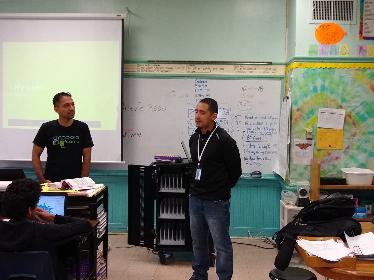 escuelawhittier's tweet image. The Google Latino engineers shared their story on how they got to work at Google as well as the need for more talent in a field that is growing. They invited our 8th graders to seriously think about computer science as a career.