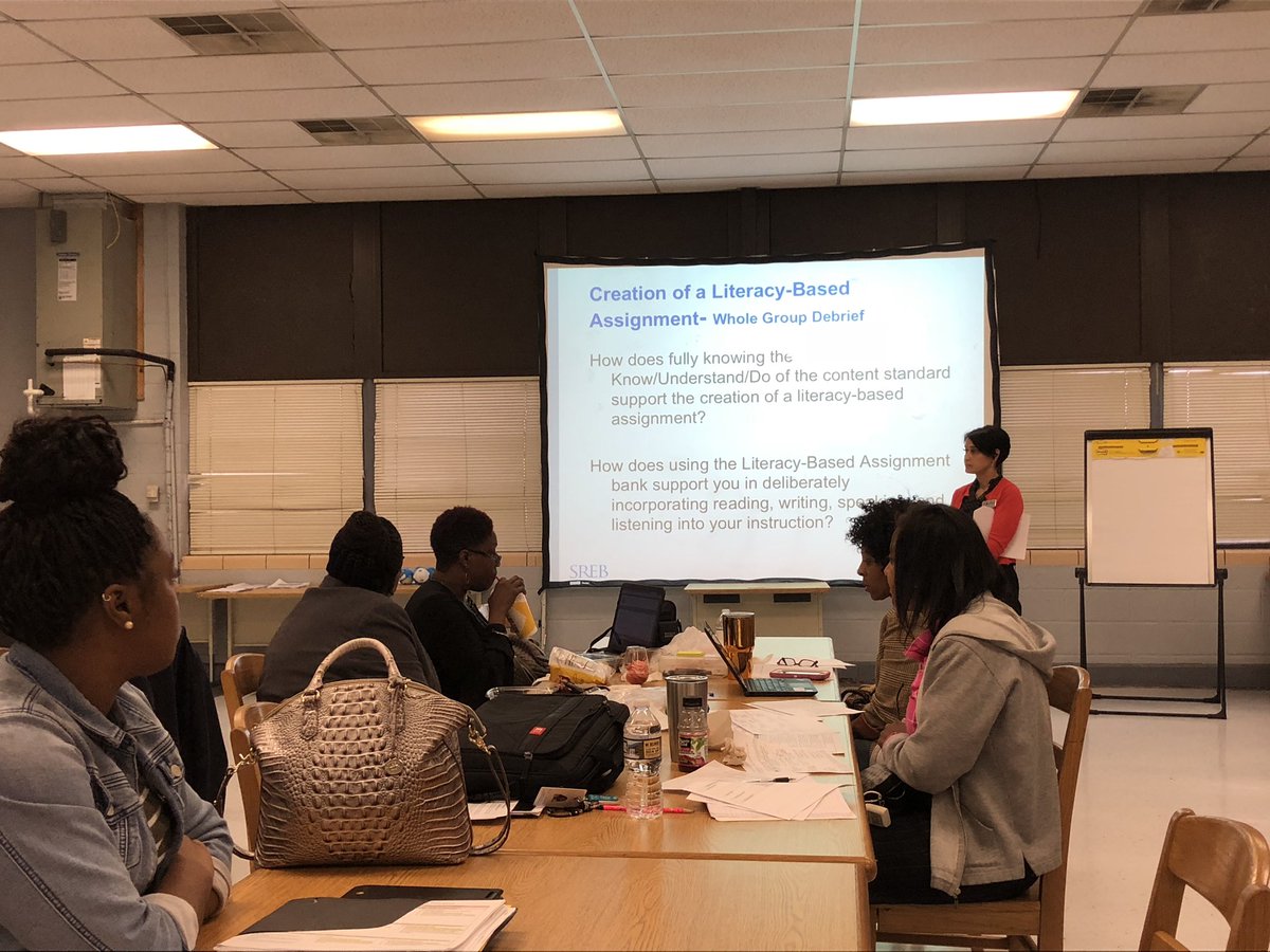 kriddieloo's tweet photo. 6-12 SREB Teacher Leaders are learning how to prepare literacy-based assignments. @srebeducation  @BhamCitySchools #BCScurriculumandinstruction https://t.co/fWRcXCI6Rv