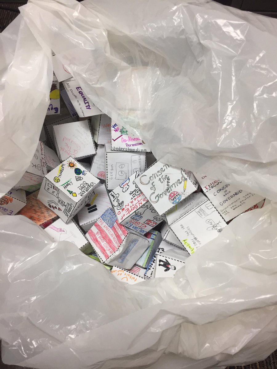 ErikJappinen's tweet image. When you have the brilliant idea about @NHI_Wolves Ss making a 3D infographic cube on the Ideals of the Declaration and then have to move them from the table you were storing them on until grading... #notgarbage #pleasedontthrowaway