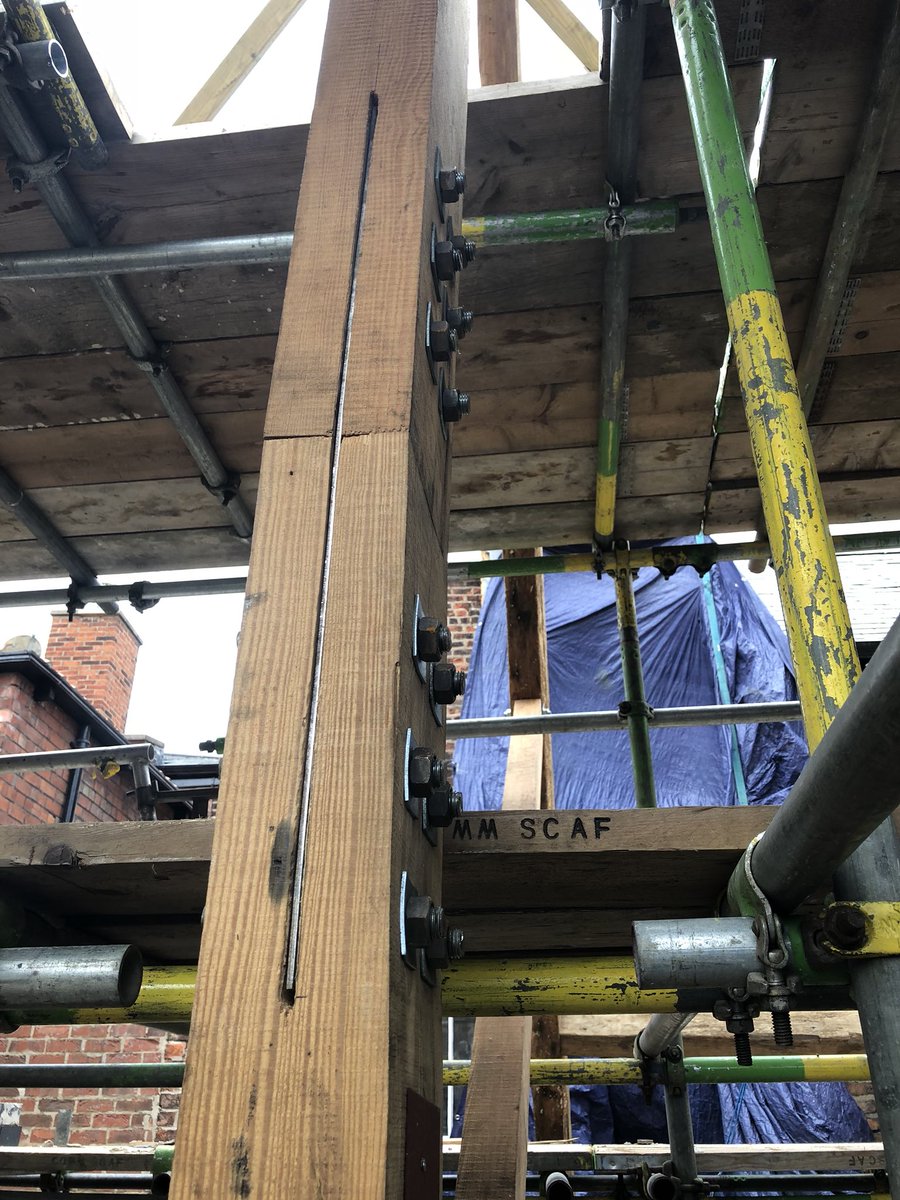 Building_Survey's tweet image. It pays to know the right people and I was lucky enough to be invited back to look how this redevelopment of a listed building is coming along.

The trusses have been away for repair and we just installed back on the building this week. #spliced