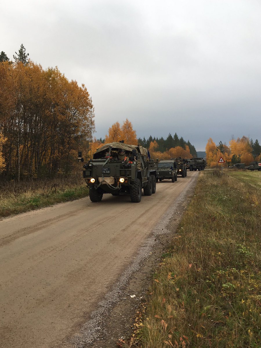 The_Black_Rats's tweet photo. After a gruelling 2.500km drive across Europe to Norway for Ex Trident Juncture18. ERM 3 which had elements of #LD and #3med arrive at Haslemoen camp for a well break, decent food and some sleep. #tridentjuncture18, #NATO, #Norway https://t.co/SgmCKaGC8h