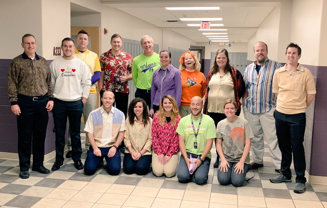 MrsTudor_Avon's tweet photo. Math Department stepping up again with their spirit!
Ugly Shirt Day! https://t.co/RwCYwWnn0Y