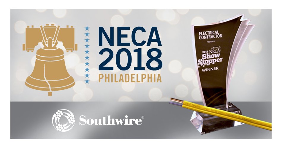 Southwire's tweet image. We are pleased to announce that our newest product, the #Romex brand #SIMpull #NM-B-PCS Duo™ Cable, won a 2018 #NECA Showstopper Award. Learn all about it at our blog! southwireblog.com/southwire-spot…