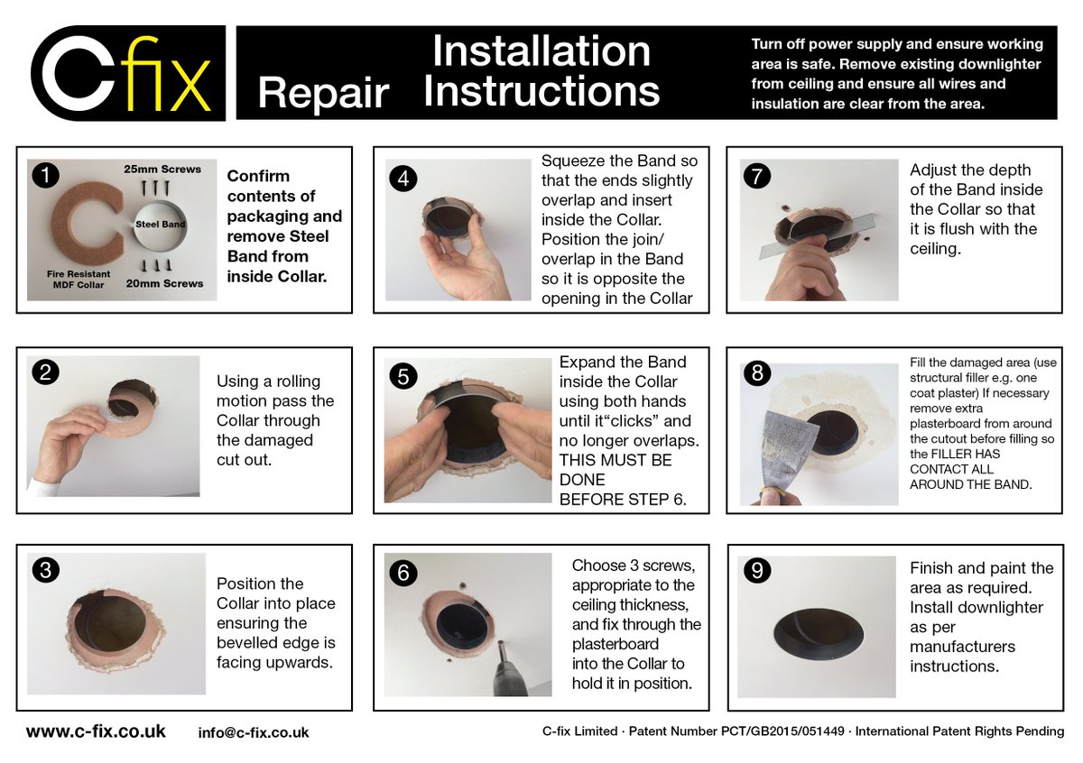 cfixlimited's tweet photo. C FIX REPAIR -  you will need a drill/screwdriver, a small straight edge,  filling knife, pliers and some structural filler. https://t.co/l2CrVVFF8R