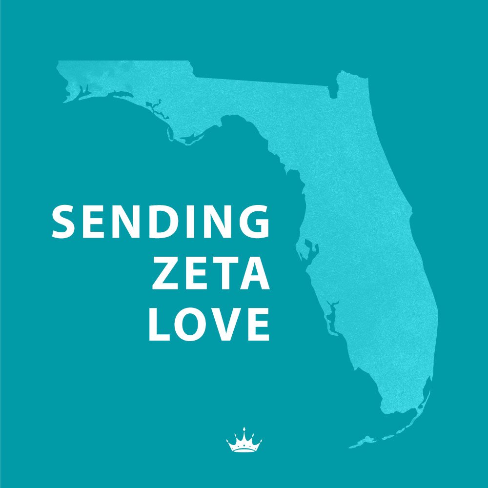 ZTAFraternity's tweet photo. We’re sending lots of Zeta Love to those affected by Michael.
 
Our FSU chapter was evacuated before the storm made landfall, and all those collegiate members are safe.

As those within and without our circle begin the process of rebuilding, know that our hearts are with you. https://t.co/U0GUNAn3et