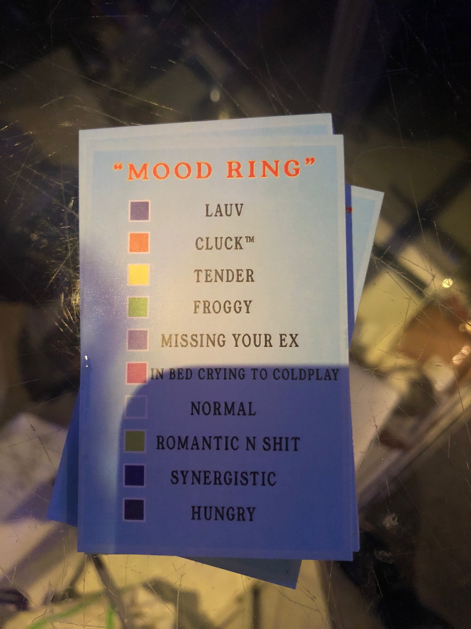 Moods For Mood Rings Chart