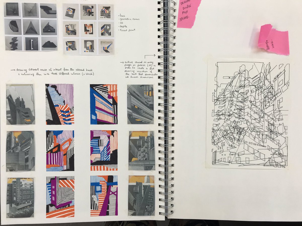 HNCLangside's tweet photo. Some stunning #sketchbook work in the #studio today. @Glasgow_Clyde #art and #design #students are showing such skill, attention to detail and aptitude for #drawing and #colour so early into the year. THRILLED! https://t.co/1CSIwcsT7J