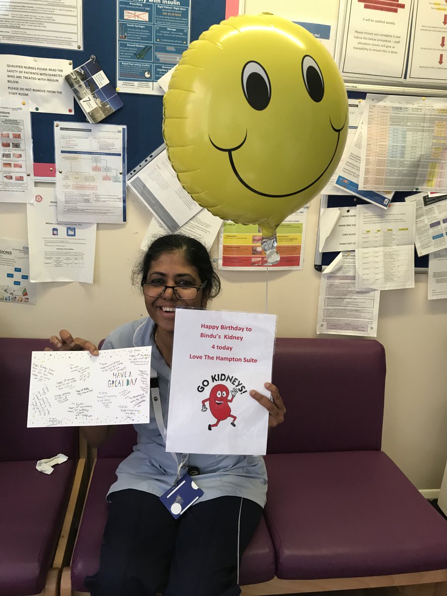 Leic_hospital's tweet photo. 🎉The Hampton Suite at the Royal is celebrating a very special birthday today! Not your typical party, but staff nurse Bindu is celebrating her 4th year kidney transplant anniversary along with her colleagues. Congratulations Bindu! #TransplantQualityOfLife #LeicestersHospitals https://t.co/vinNctrjFn