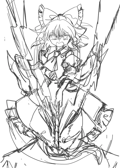 #ラフから下書きペン入れ完成までの原稿過程を紹介する
ラフがなかったので仕上げを二分割して 