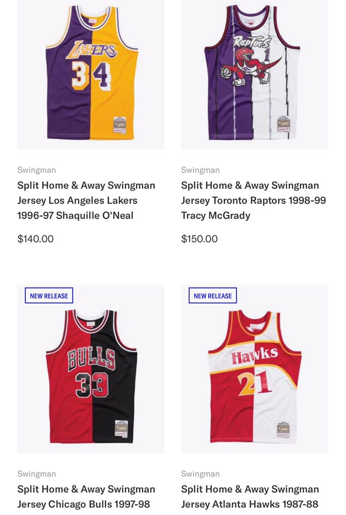 mitchell and ness split shirt