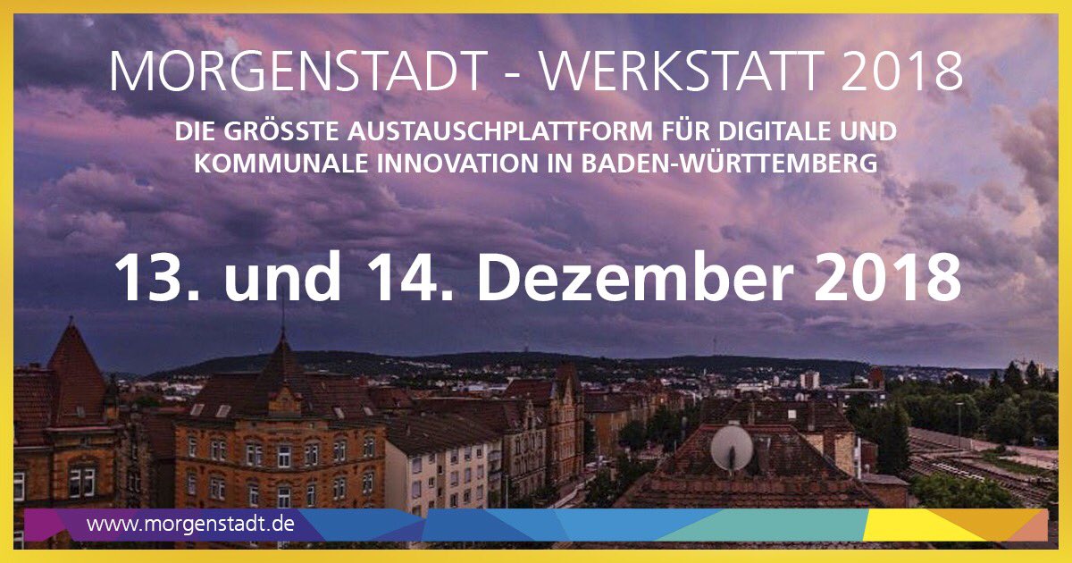MorgenstadtCity's tweet image. Leitthema der diesjährigen Werkstatt ist eine zentrale Fragestellung: 
                                  
  **Digitalisierung wozu?**

#msw #digitalBW
@Fraunhofer @iaostuttgart @StaedtetagBW @Gemeindetag_BW 

Näheres hier: goo.gl/vKMFjo