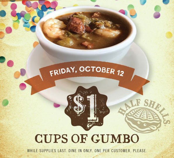 HalfShells's tweet photo. Ooo-Wee! Celebrate #NationalGumboDay with $1 cups of our delicious Gumbo!
_
#halfshells #gumbo #cajunstyle #dallas #plano https://t.co/VIKUvCgxPB