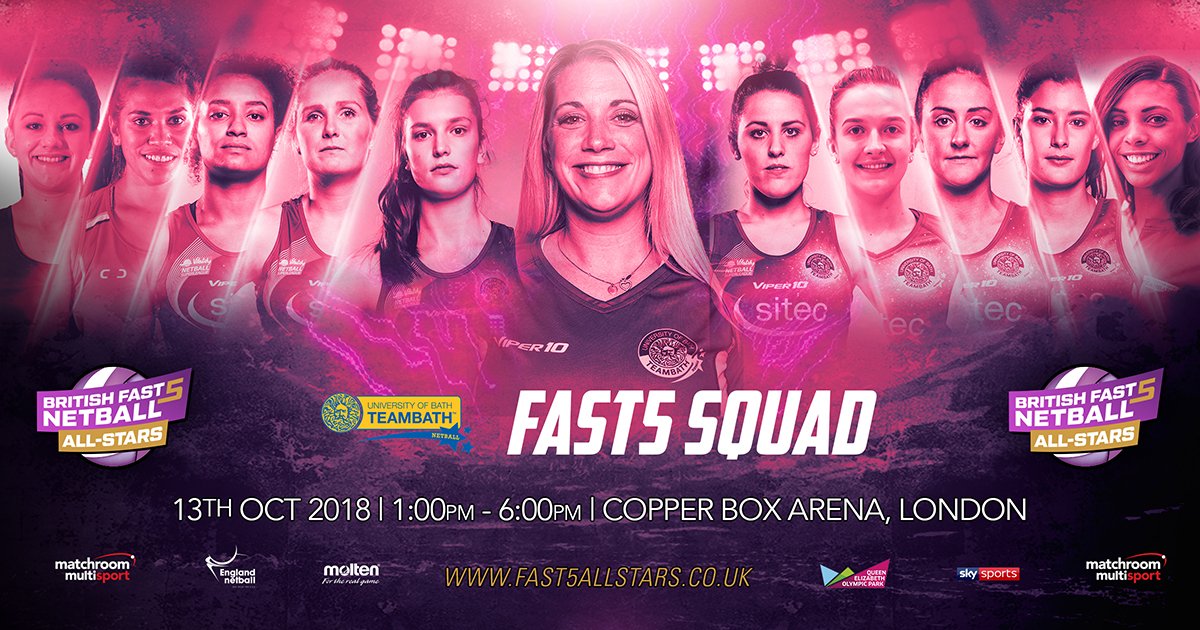 TeamBathNetball's tweet photo. The #BlueAndGold return to competitive action tomorrow in the #British @Fast5allstars Champs!

It's sure to be a thrilling day of action at the @CopperBoxArena - we can't wait! 

https://t.co/vrIoyIvp71 https://t.co/1g4SSkAyL8