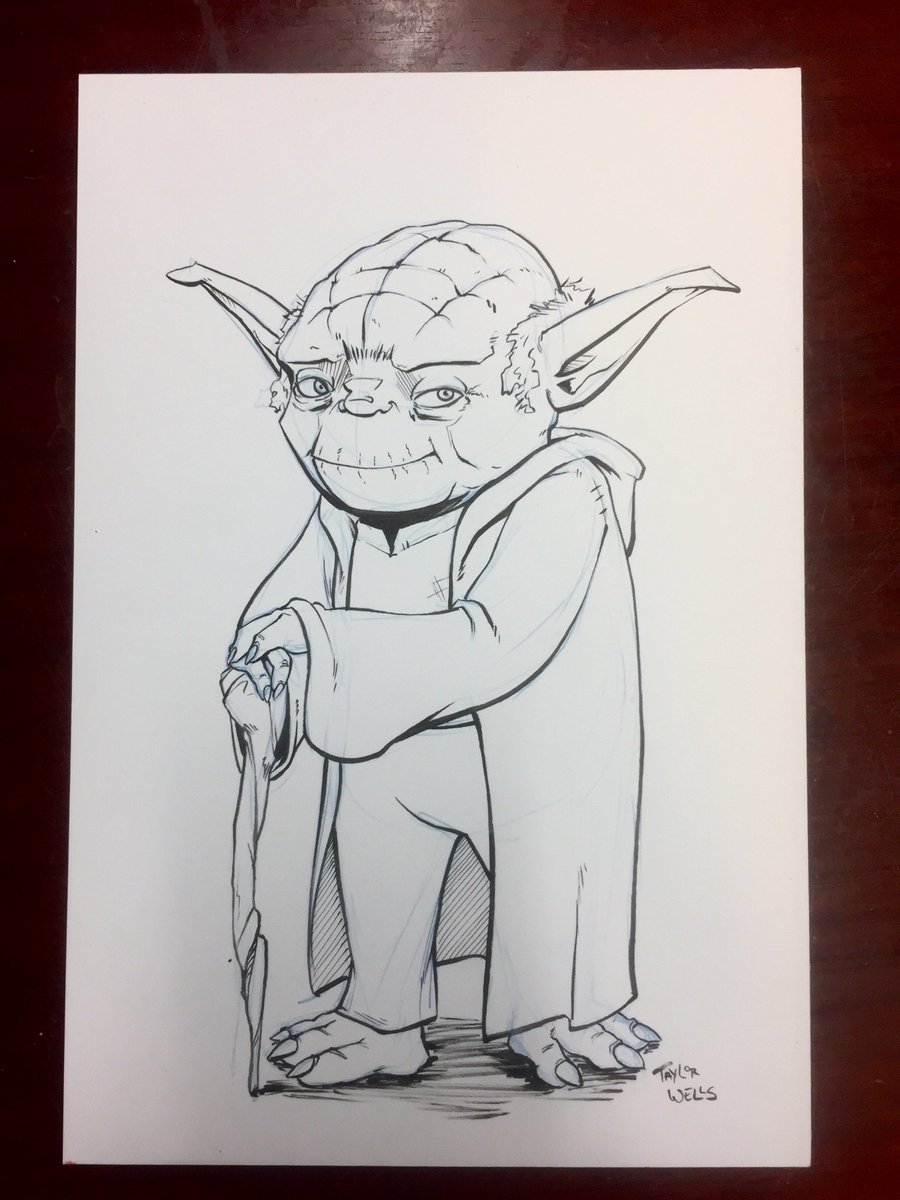TaylorTheWeird's tweet photo. Belated #Inktober Day 9 - Yoda

I’m going to catch up some day!
.
.
.
#drawlloween #inktober2018 #yoda #starwars #jedi #muppet #inkdrawing #drawing #sketch #sketchaday #sciencefiction #scifiart #scifi #lightside #jedimaster #theforce #artistsontwitter https://t.co/z5YY8qMR7h