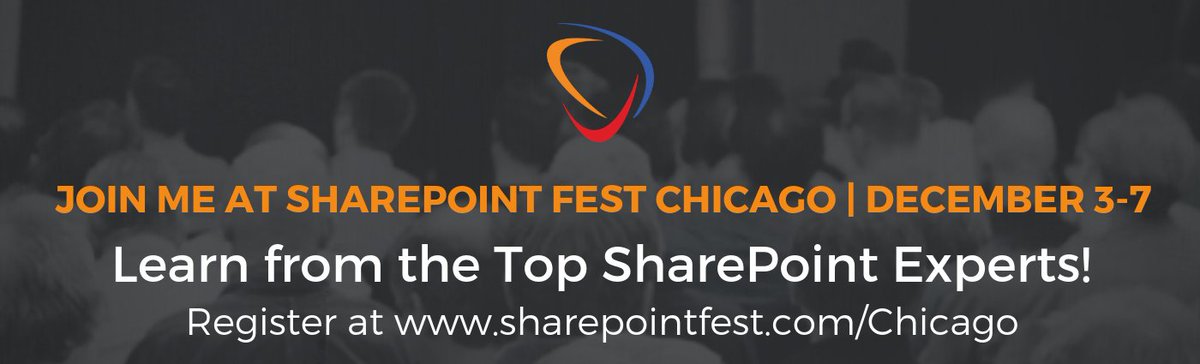 FocalPointSolu's tweet image. RT @sldeere: Join me @SharePointFest Chicago Dec 3 -7, for my workshop, "Some Quick Wins to Jump Start Your SharePoint Implementation." ow.ly/zX1X50jox14 #SharePoint #sharepointimplementation #chicago #MVP @FocalPointSP #chicago