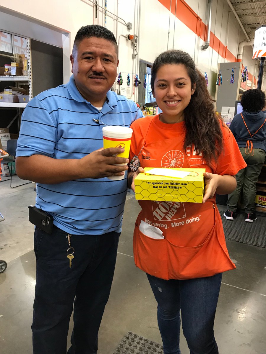 Prods8976's tweet photo. Thank you Nicole for all you do at 8976 Lancaster Home Depot. Cashier appreciation Juan is taking care of her Lunch for today. https://t.co/GcGscYrEIe