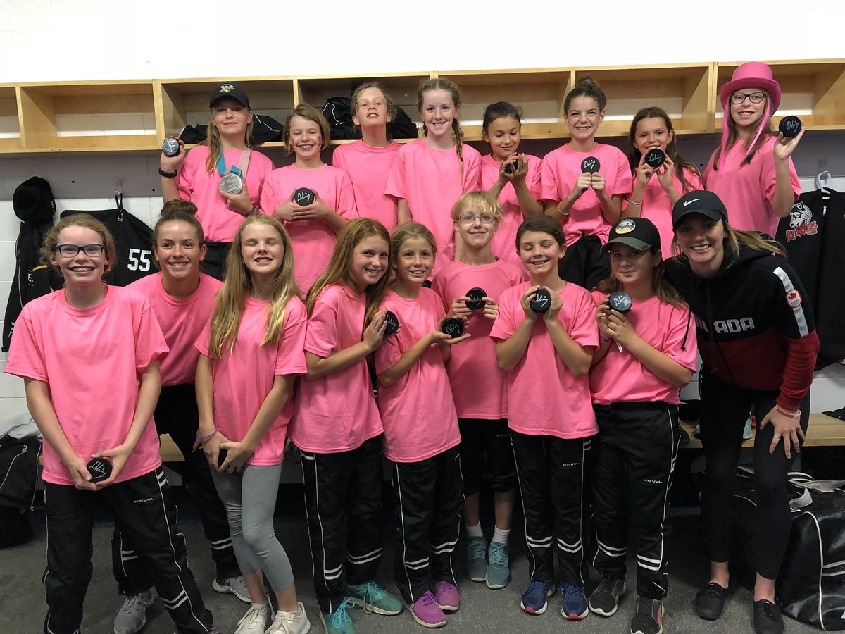 dmac15's tweet photo. Fun start to the Pink the Rink tournament. The Peewee BB team got to meet Laura Stacey, silver medalist with the Canadian Olympic Women’s Hockey team. @k_icewolves https://t.co/YqMDGu5vfz
