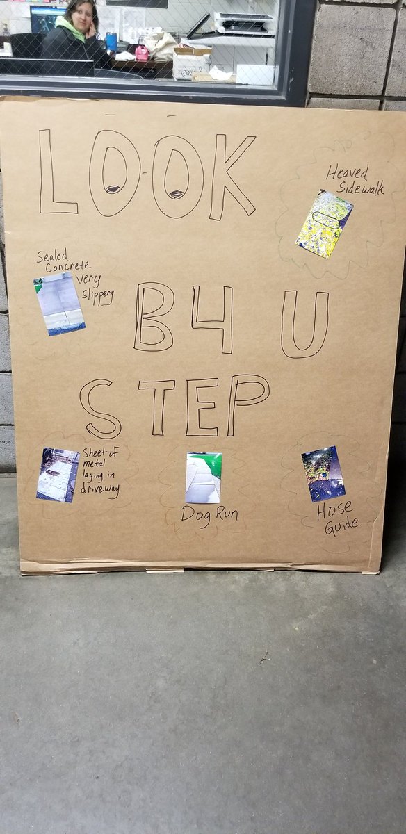 TSchuberg's tweet photo. St. Croix center safety share - posting slip/fall hazards identified by new drivers out on route. https://t.co/QOQH5tiBkh