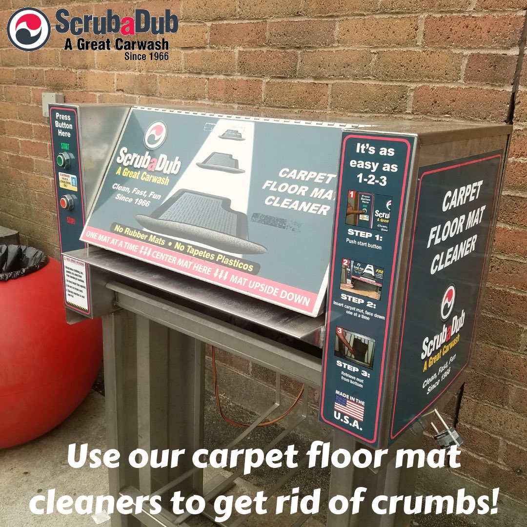 Check out our carpet floor mat cleaners at select locations to complete your car wash and vacuum experience!! Get rid of crumbs and have your carpets like new! 

#ScrubaDubclean, #carwash, #cleancar #autodetailing #unlimitedhappiness #cars #floormats #cleaninterior #interiorclean
