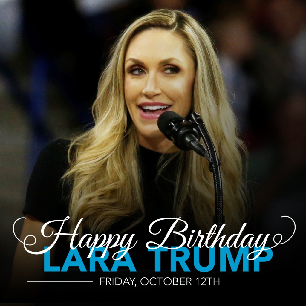 GOP's tweet image. Happy birthday, @LaraLeaTrump! Thank you for all you do for our party and for our country!