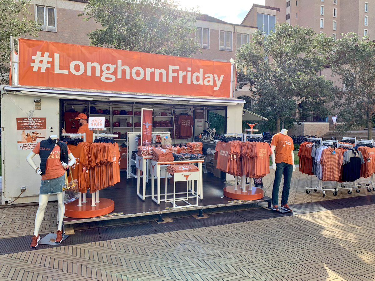 TexasLonghorns's tweet photo. It's another great #LonghornFriday and the We Are Texas Pop-up is on Speedway by Jester!

Giveaways include:
@Pluckers wings
@Whataburger Honey Butter Chicken Biscuit (🤤)
Rally Towels 

#HookEm🤘 https://t.co/58LOxpOwQ8