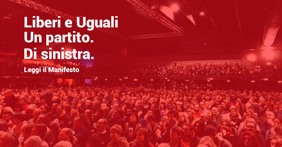 Una proposta condivisa per andare avanti, insieme, e costruire <a href="/liberi_uguali/">LIBERI e UGUALI</a>. Rispettiamo l’impegno di fondare un partito di sinistra, autonomo e alternativo ai partiti esistenti. goo.gl/QdgKKV

Leggi il Manifesto: goo.gl/1w5ndw
