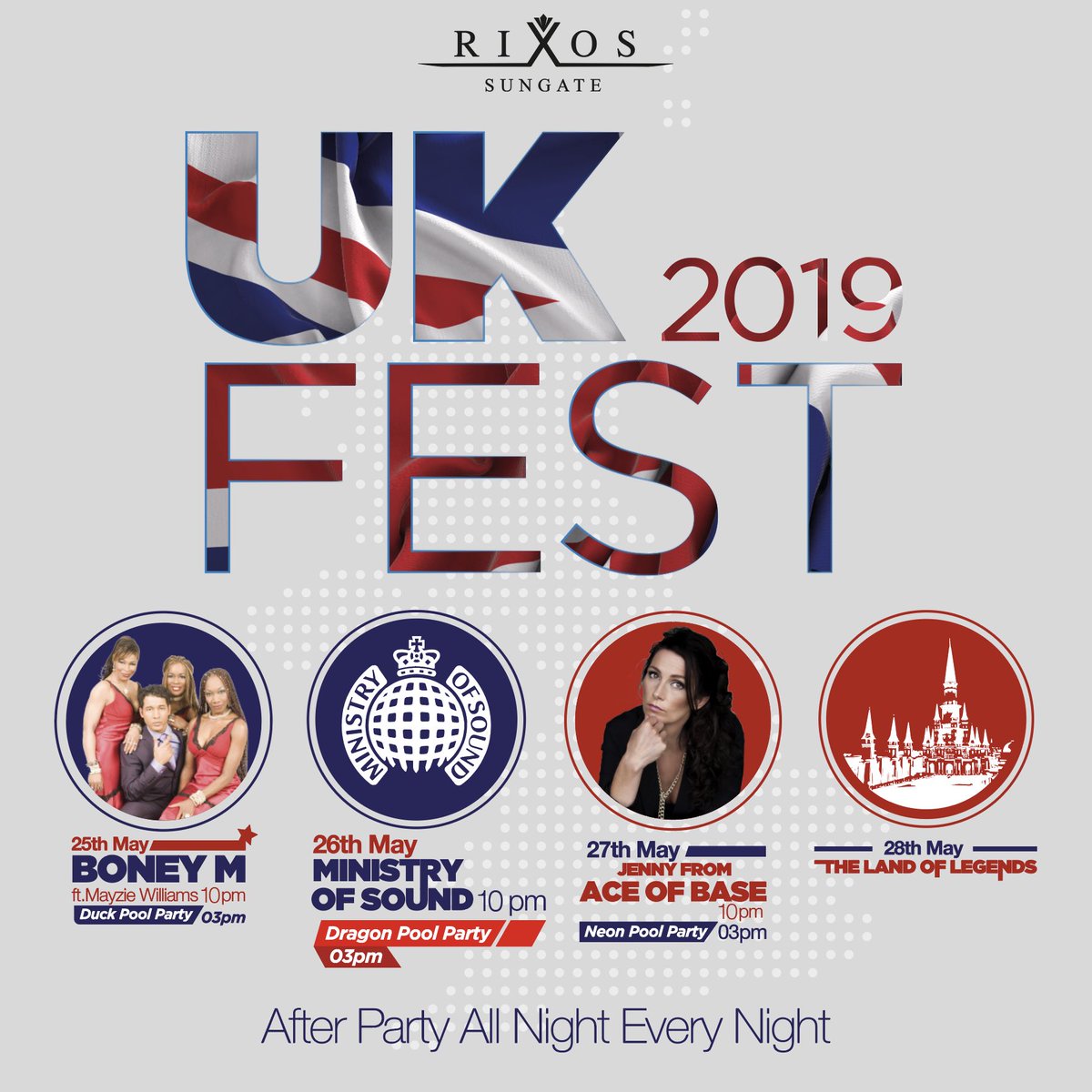 RixosSungate's tweet image. 🔥SUMMER 2019 
Are you ready for exciting fest this summer? 
#rixossungate #UKFEST #Ukfest #rixosmoments #rixosstyle #uk #unitedkingdom #london🇬🇧 #summer2019 #2019 #boneym @boney__m @ministryofsoundclub @ace_of_base1990 #antalya #holiday