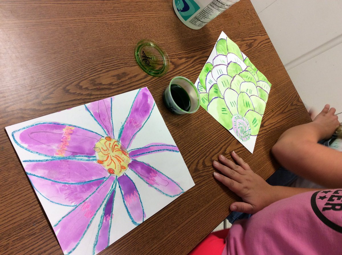 jesscrandell's tweet photo. I can't get enough of these #Okeeffe inspired watercolors from ART 4 #jxnartteachers #michED #K12ArtChat #NWCS1819 https://t.co/oKekrdPyge